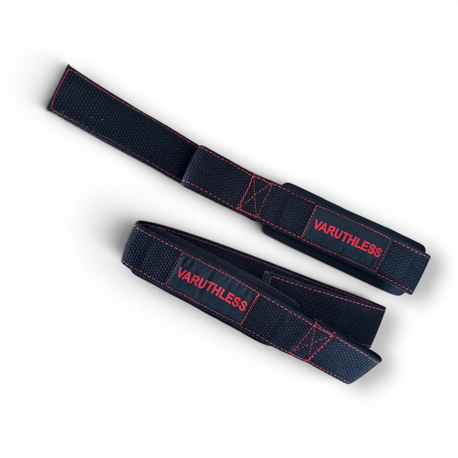 RUTHLESS Lifting Straps – Black/Red Stitching